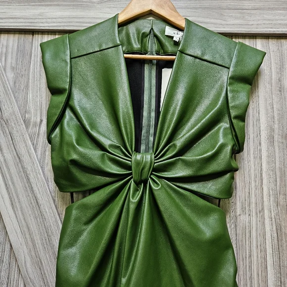 A.L.C. Lexi Dress Faux leather Hunter Green